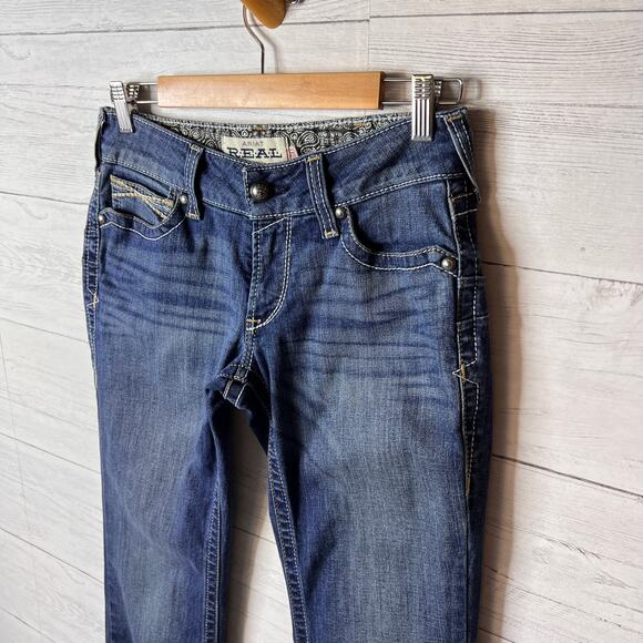 Ariat Jeans Womens Size 27L Real Denim Riding Whipstitch Ocean Bootcut - Picture 8 of 16